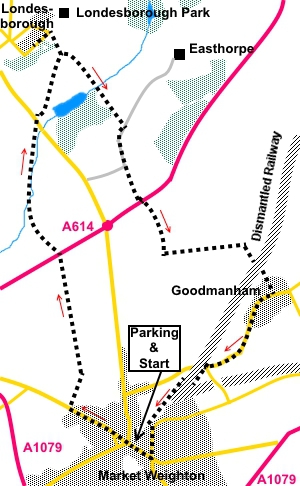 Market Weighton To Londesborough Sketch Map 